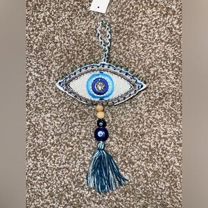 Blue Evil Eye Beaded Wall Hanging